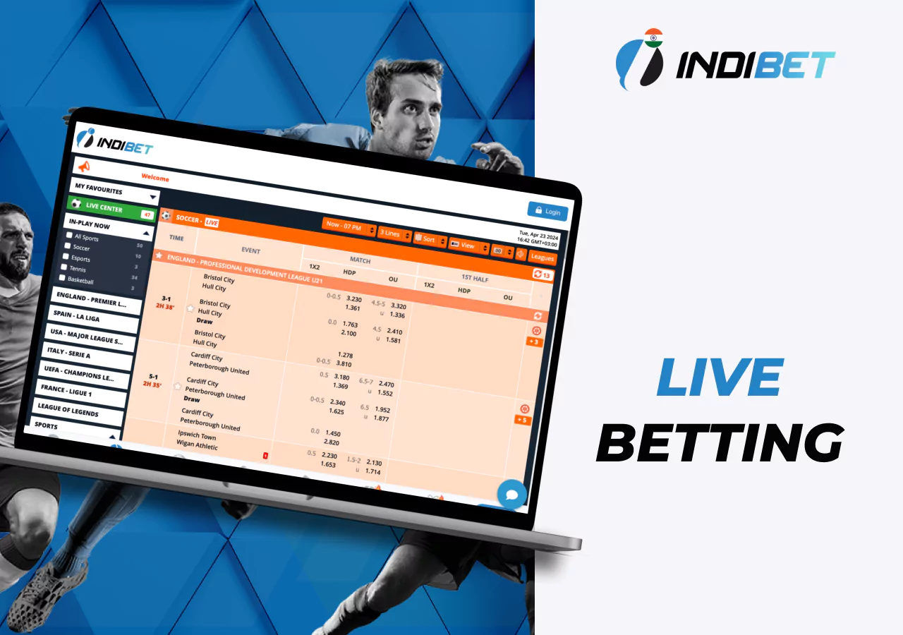 Live sports betting on Indibet platform