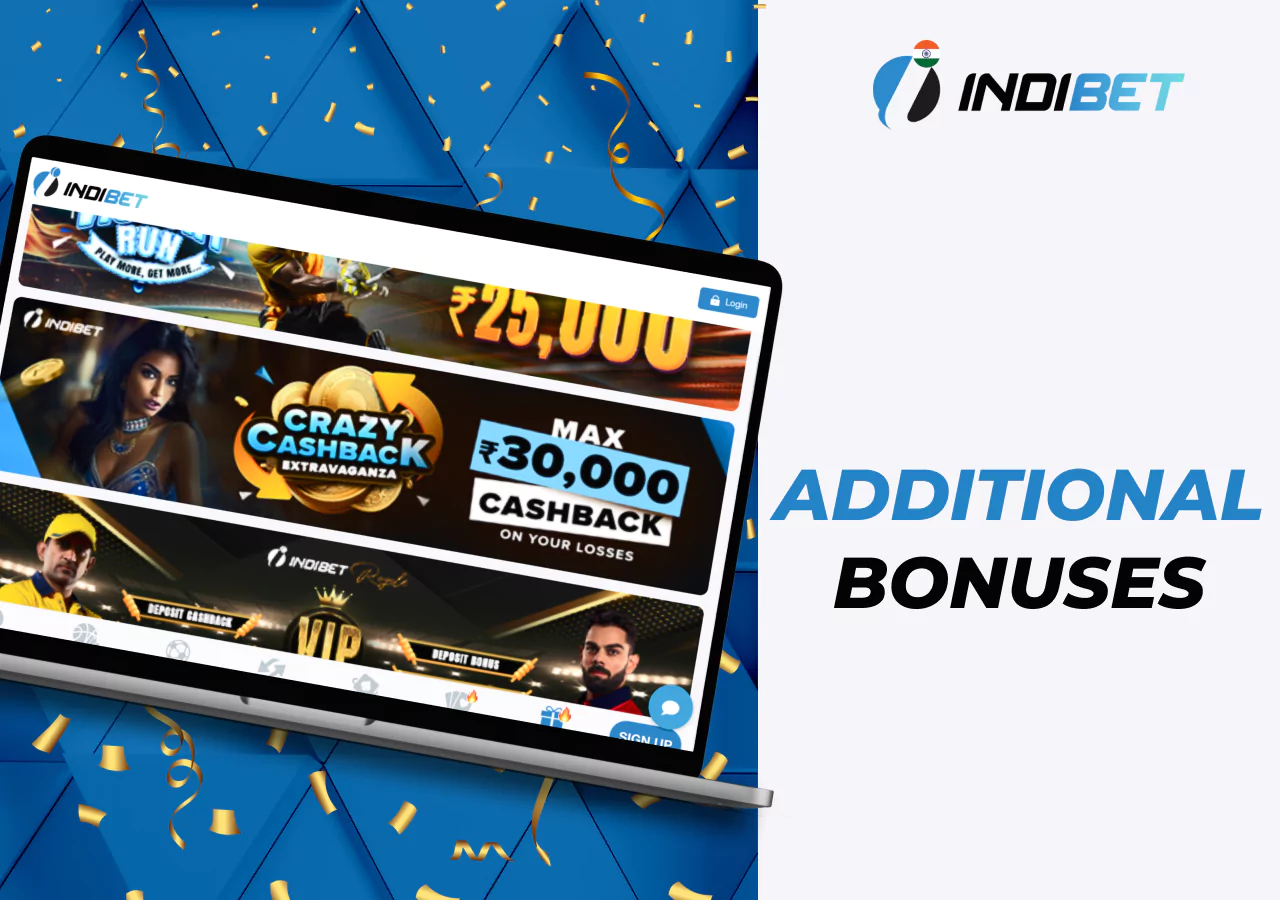 Additional bonuses at Indibet online casino