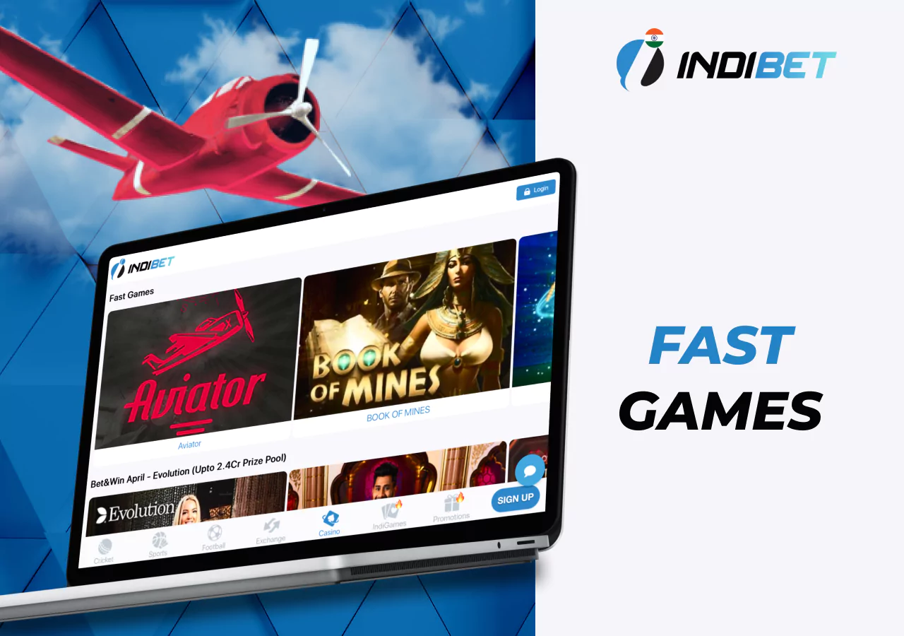 Fast games on the Indiabet bookmaker platform