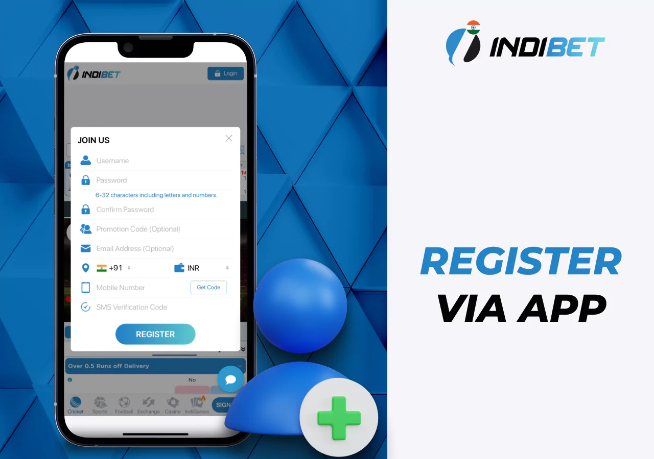 Registering an account on Indibet bookmaker's platform